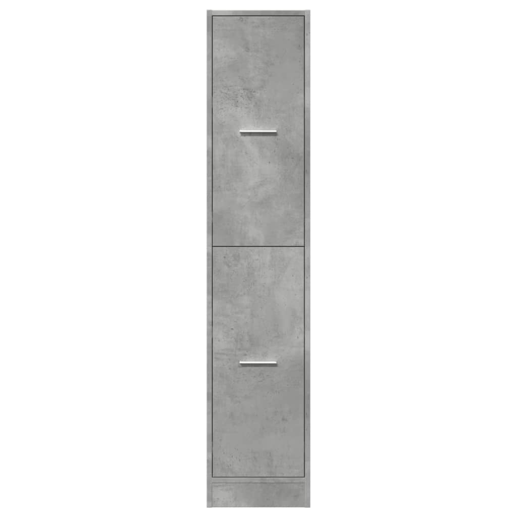 betonszürke szerelt fa patikaszekrény 30 x 41 x 144,5 cm