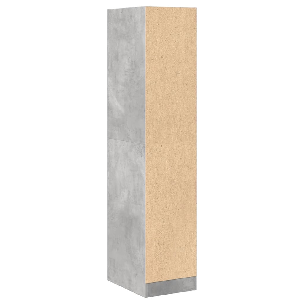 betonszürke szerelt fa patikaszekrény 30 x 41 x 144,5 cm