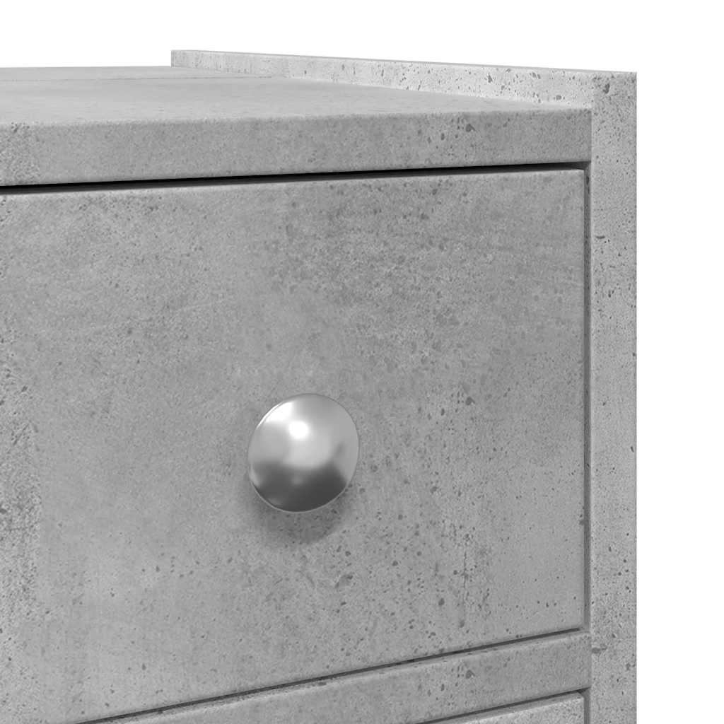 betonszürke szerelt fa görgős keskeny fürdőszobaszekrény