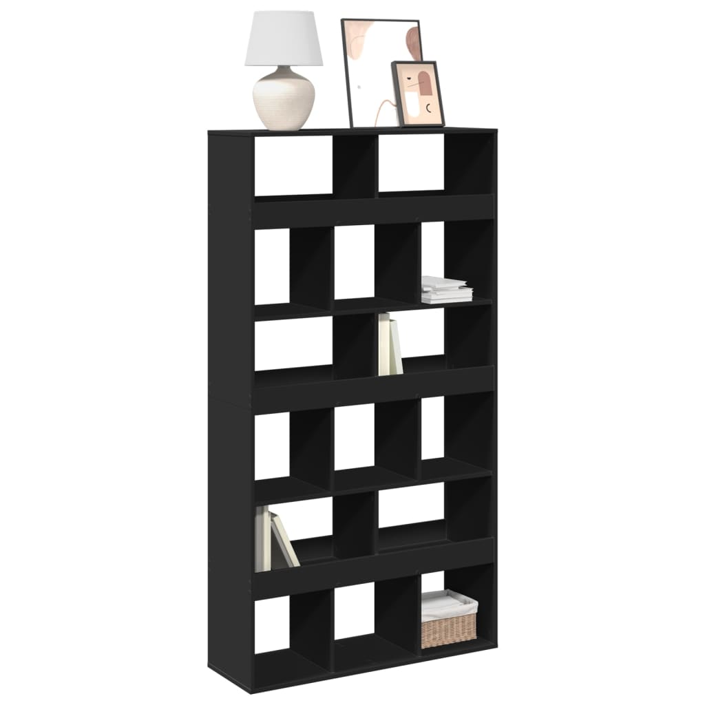 fekete szerelt fa könyvespolc 100 x 33 x 187,5 cm