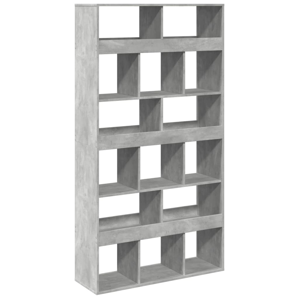 betonszürke szerelt fa könyvespolc 100 x 33 x 187,5 cm