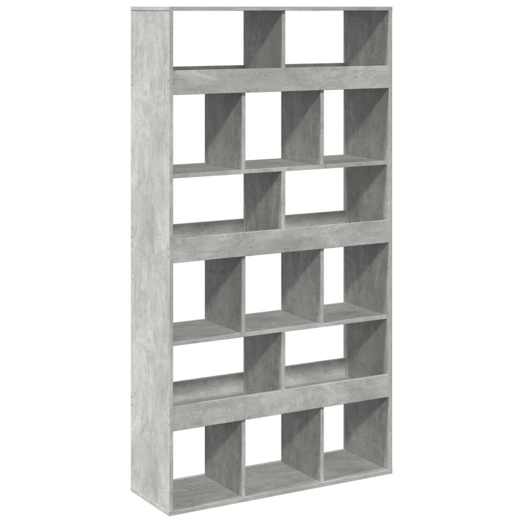 betonszürke szerelt fa könyvespolc 100 x 33 x 187,5 cm