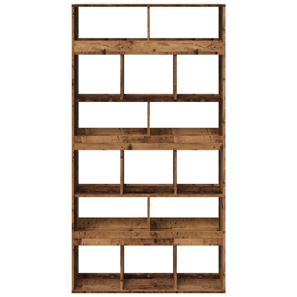 antik fa színű szerelt fa könyvespolc 100 x 33 x 187,5 cm