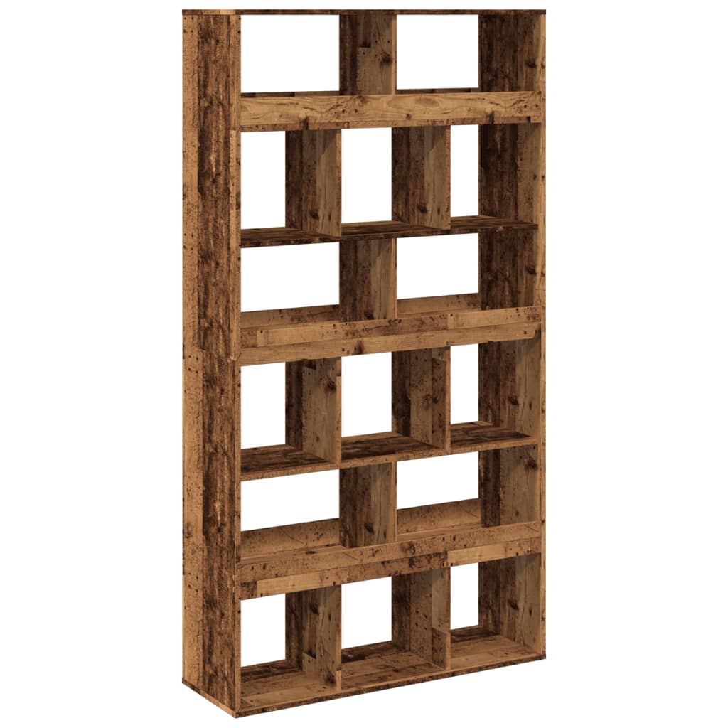 antik fa színű szerelt fa könyvespolc 100 x 33 x 187,5 cm