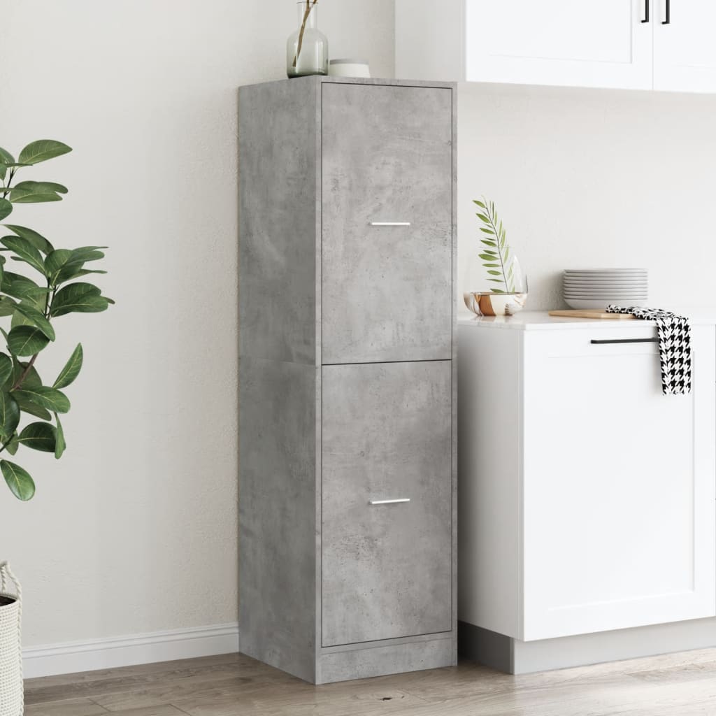 betonszürke szerelt fa patikaszekrény 40 x 41 x 144,5 cm