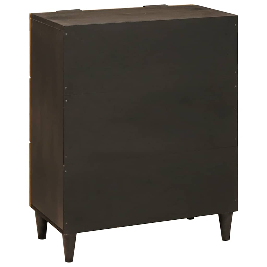 Széf 2 pcs Fekete és Arany 60 x 33 x 75 cm tömör mangófa