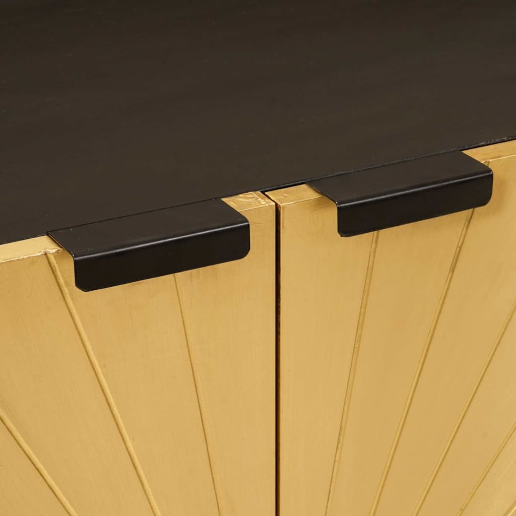 Széf 3 pcs Fekete és Arany 60 x 33 x 75 cm tömör mangófa