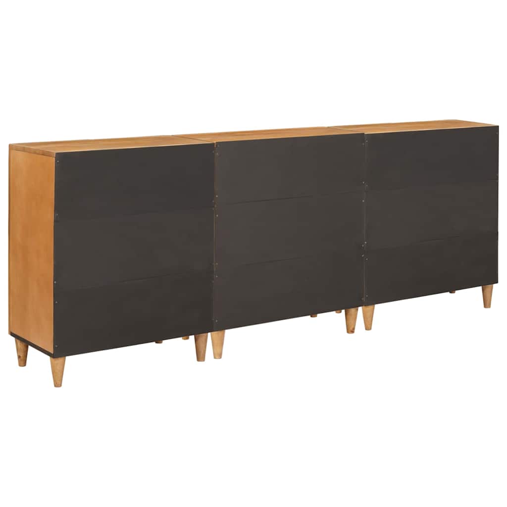 Széf 3 pcs Barna 60 x 33 x 75 cm tömör mangófa