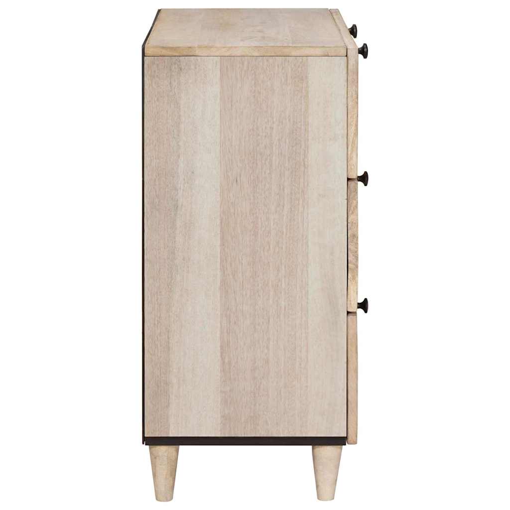 Széf 3 pcs Fehér 60 x 33 x 75 cm tömör mangófa