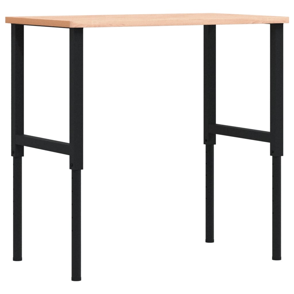 tömör bükkfa négyszög alakú munkapad 100 x 60 x (71,5-98) cm