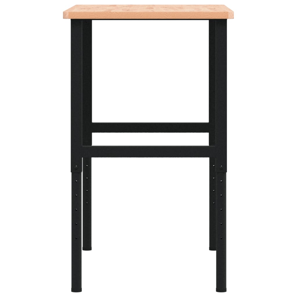 tömör bükkfa négyszög alakú munkapad 100 x 60 x (71,5-98) cm