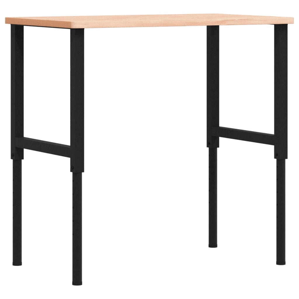 tömör bükkfa négyszög alakú munkapad 100 x 60 x (71,5-98) cm
