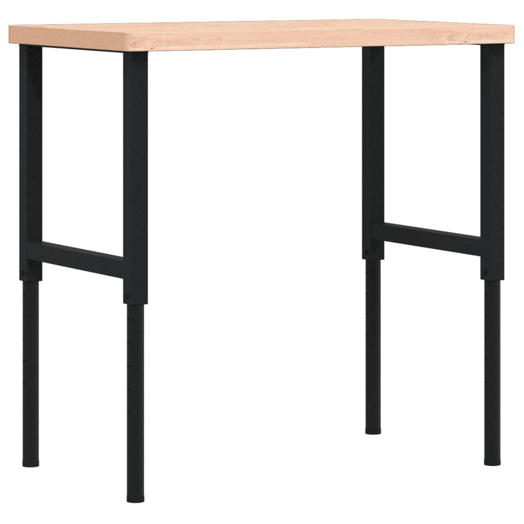 tömör bükkfa négyszög alakú munkapad 100 x 60 x (73-99,5) cm