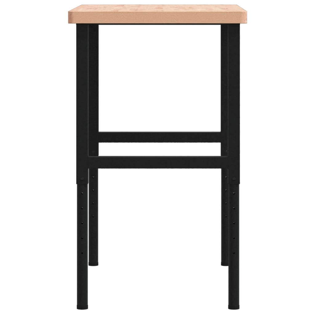 tömör bükkfa négyszög alakú munkapad 100 x 60 x (73-99,5) cm