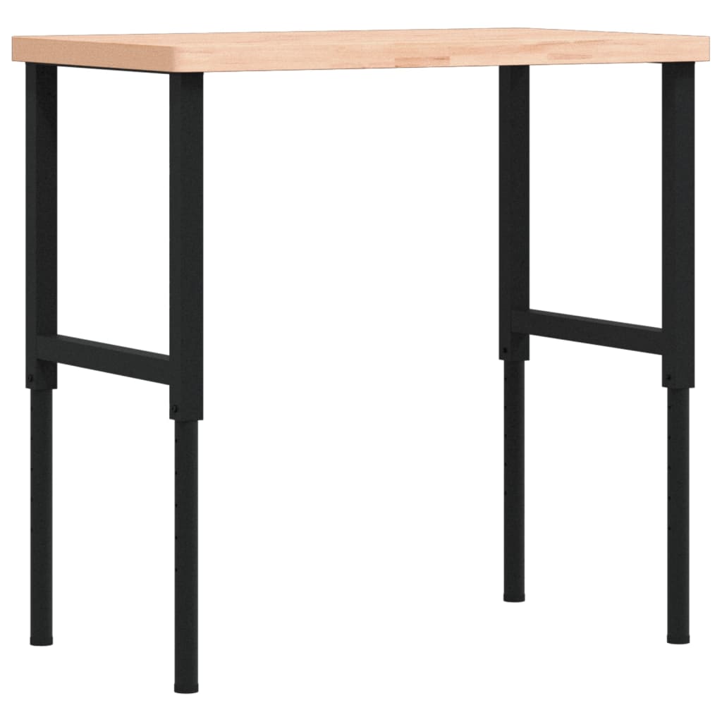 tömör bükkfa négyszög alakú munkapad 100 x 60 x (73-99,5) cm