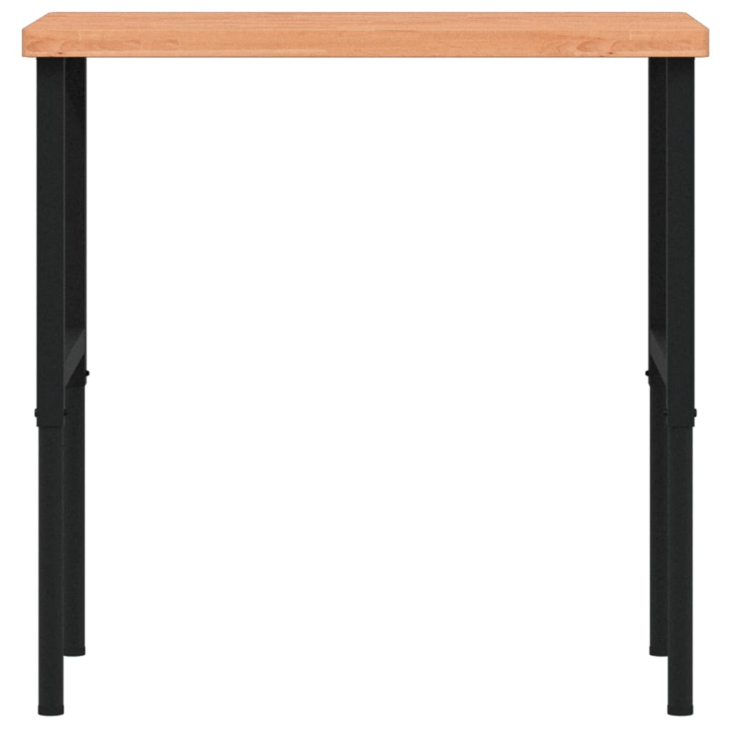 tömör bükkfa négyszög alakú munkapad 100 x 60 x (73-99,5) cm