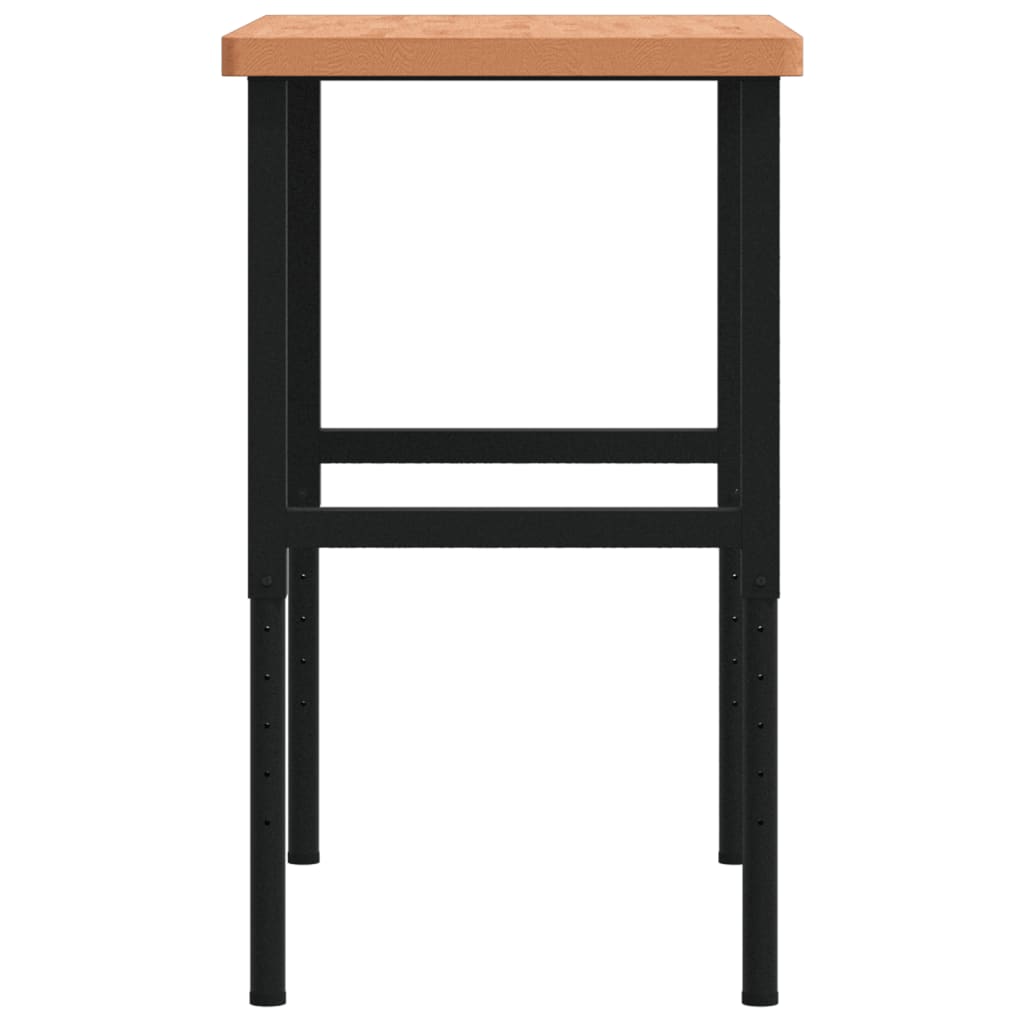 tömör bükkfa négyszög alakú munkapad 100 x 60 x (73-99,5) cm