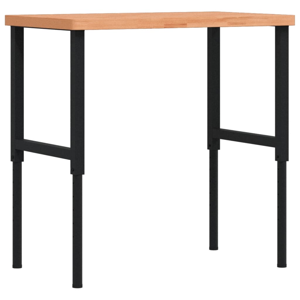 tömör bükkfa négyszög alakú munkapad 100 x 60 x (73-99,5) cm