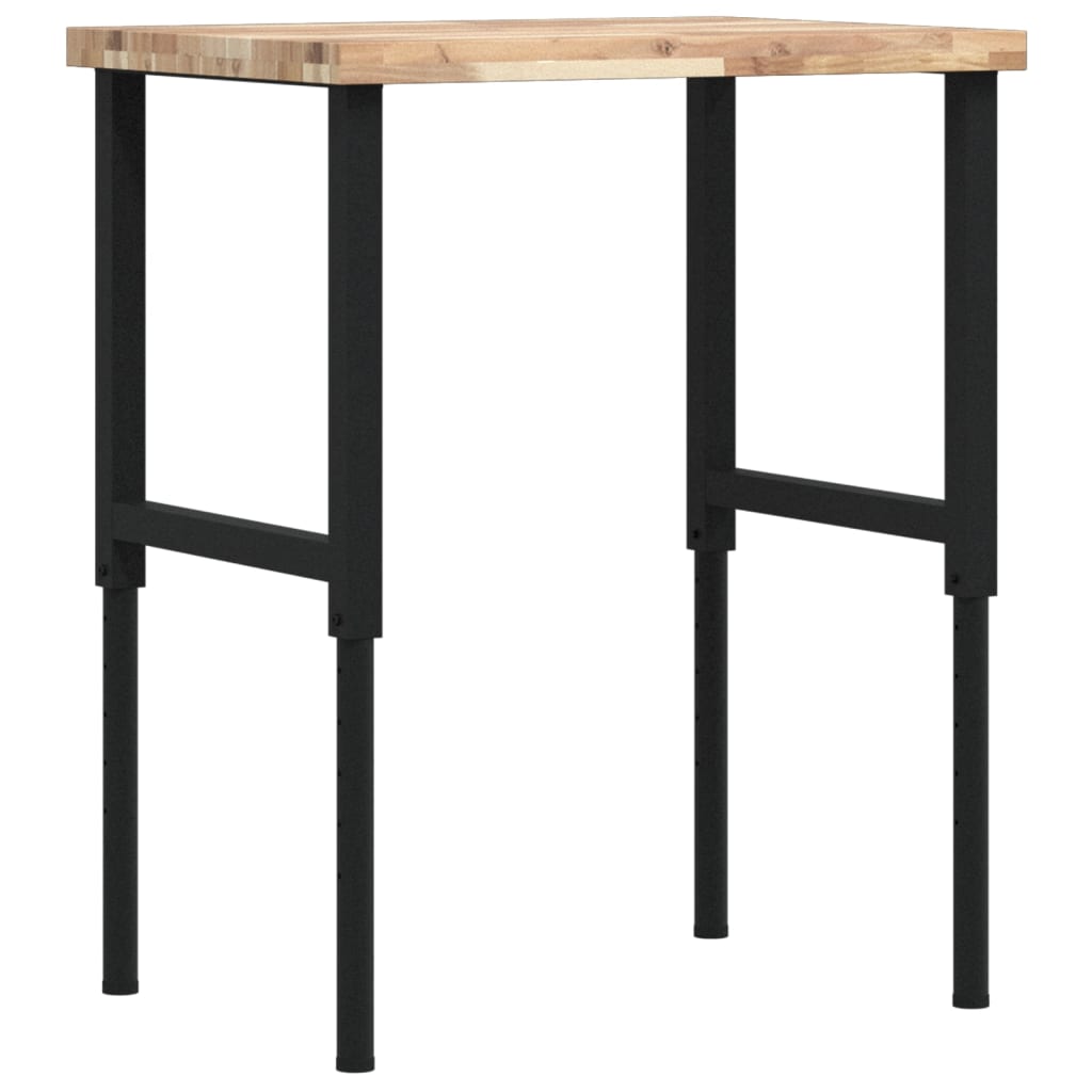 tömör bükkfa négyszög alakú munkapad 80 x 60 x (73-99,5) cm