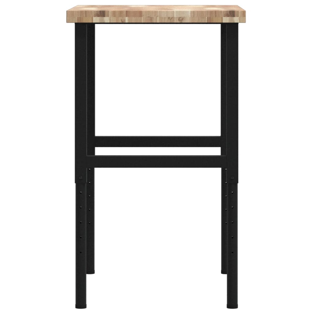 tömör bükkfa négyszög alakú munkapad 80 x 60 x (73-99,5) cm