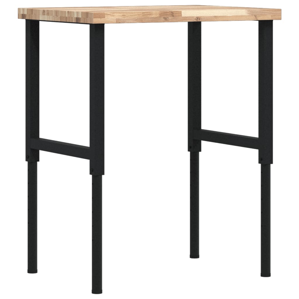 tömör bükkfa négyszög alakú munkapad 80 x 60 x (73-99,5) cm