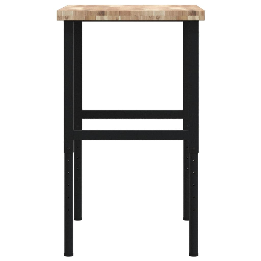 tömör bükkfa négyszög alakú munkapad 100 x 60 x (73-99,5) cm