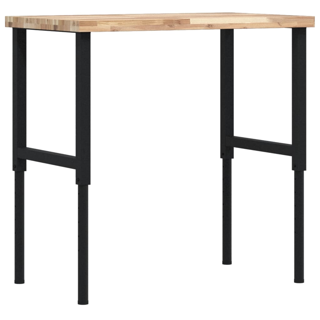 tömör bükkfa négyszög alakú munkapad 100 x 60 x (73-99,5) cm