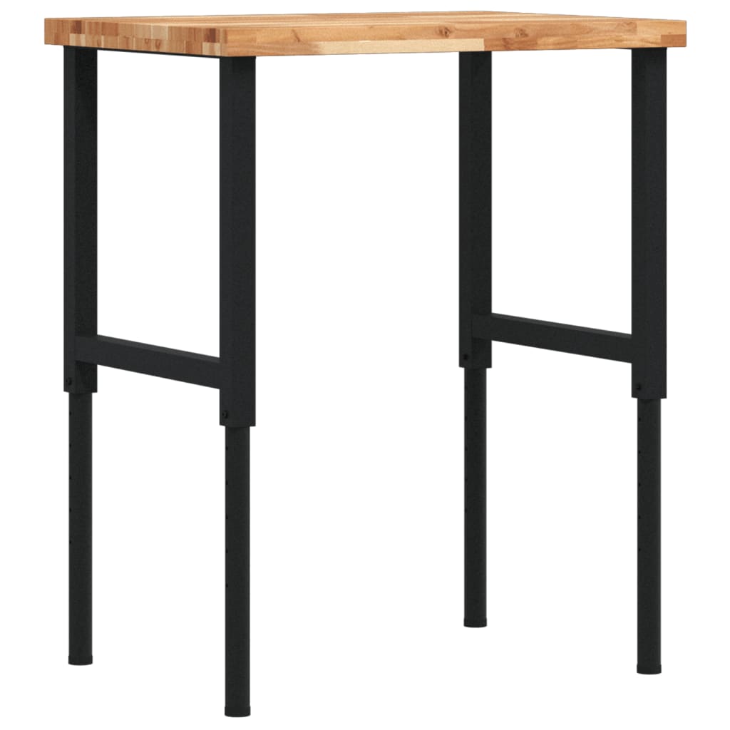 tömör bükkfa négyszög alakú munkapad 80 x 60 x (73-99,5) cm