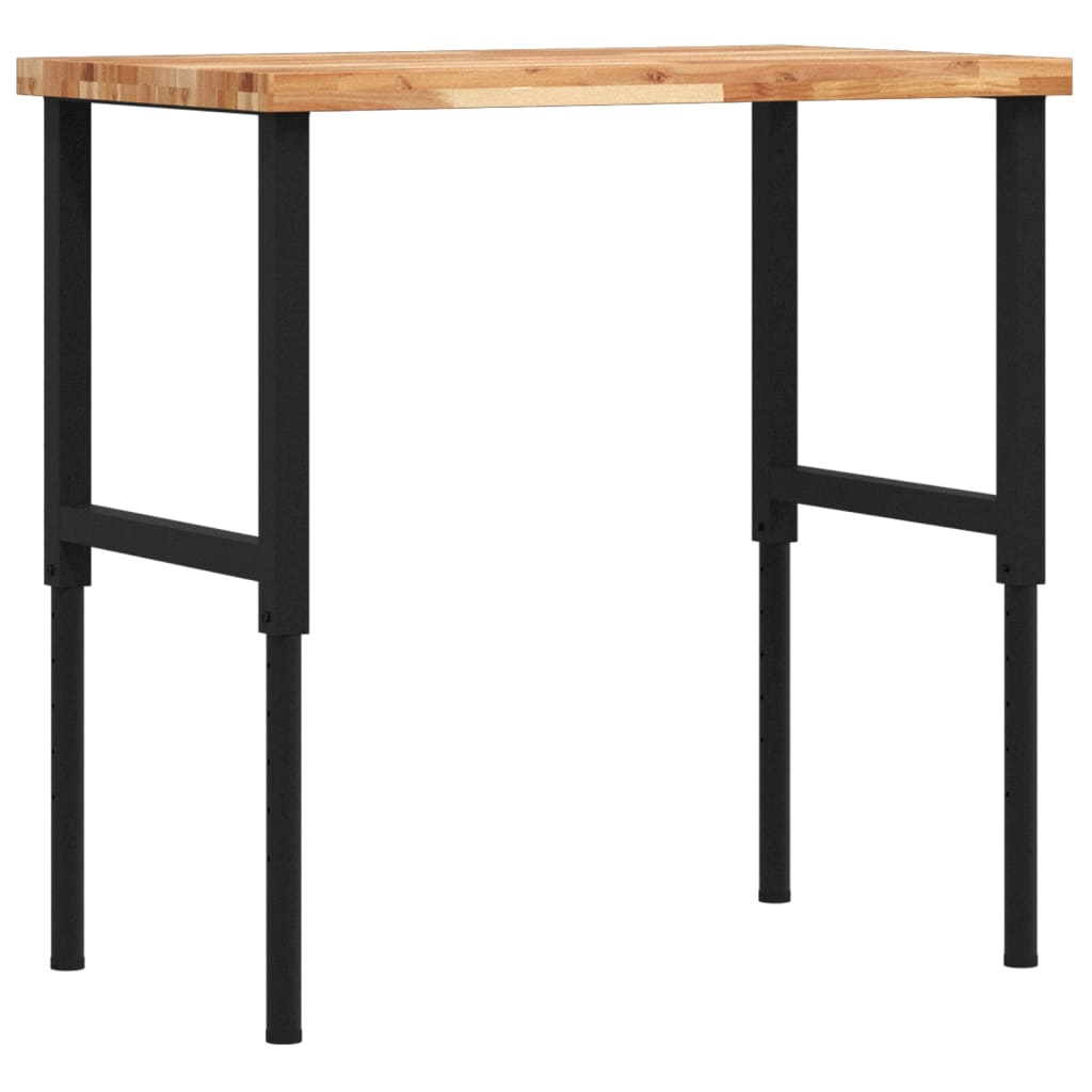 tömör bükkfa négyszög alakú munkapad 100 x 60 x (73-99,5) cm