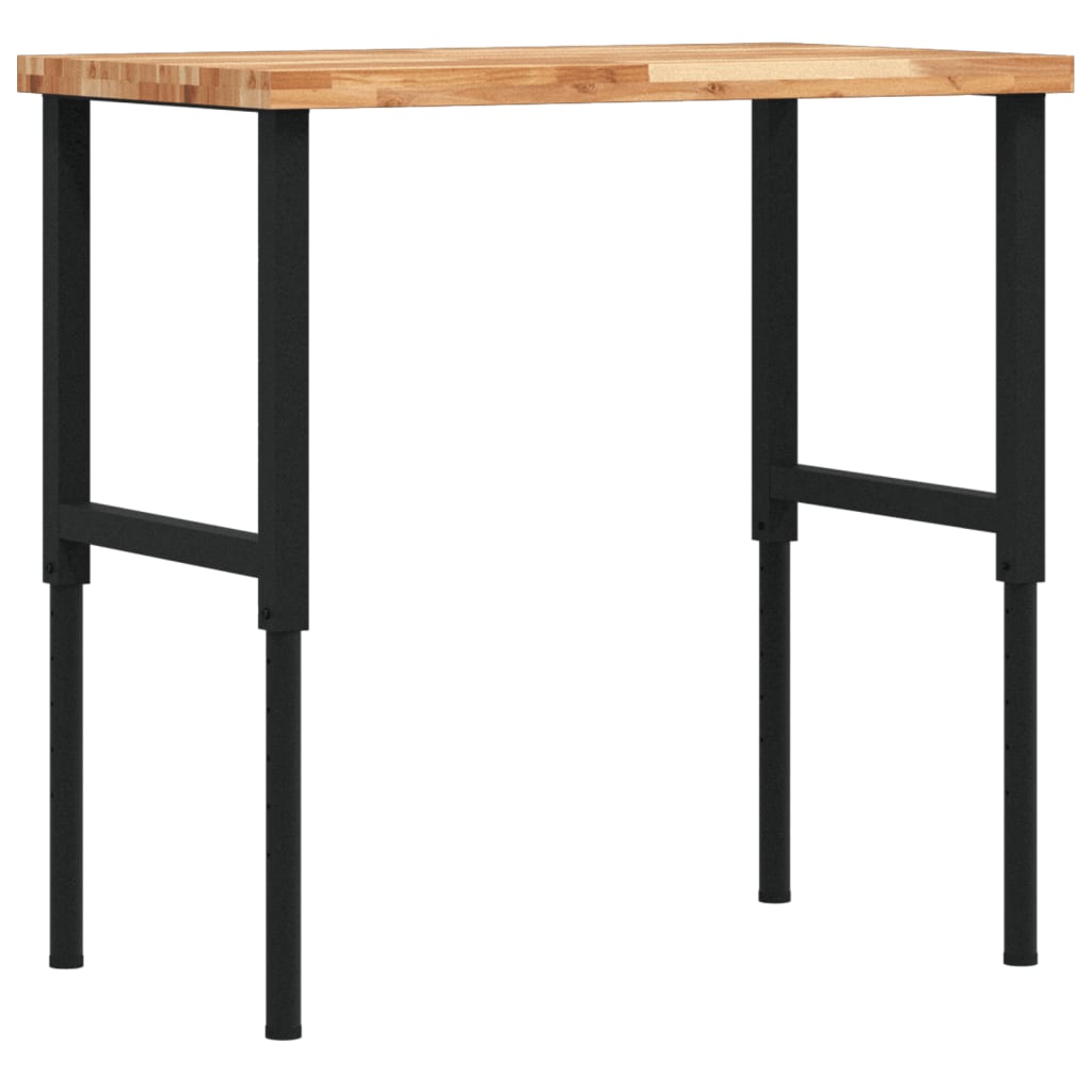 tömör bükkfa négyszög alakú munkapad 100 x 60 x (73-99,5) cm