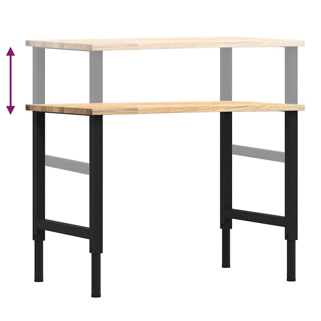 tömör tölgyfa munkapad 100 x 60 x (71,5-98) cm