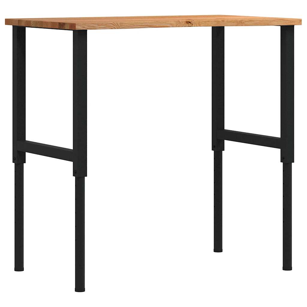 világosbarna tömör tölgyfa munkapad 100 x 60 x (71,5-98) cm