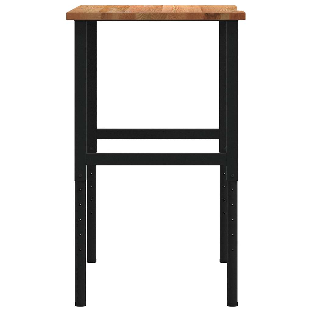 világosbarna tömör tölgyfa munkapad 100 x 60 x (71,5-98) cm