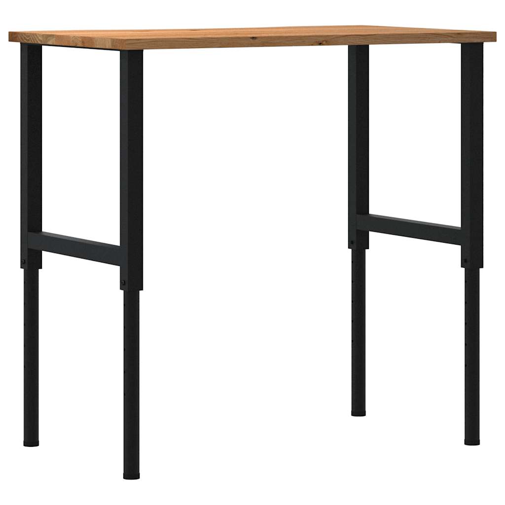 világosbarna tömör tölgyfa munkapad 100 x 60 x (71,5-98) cm