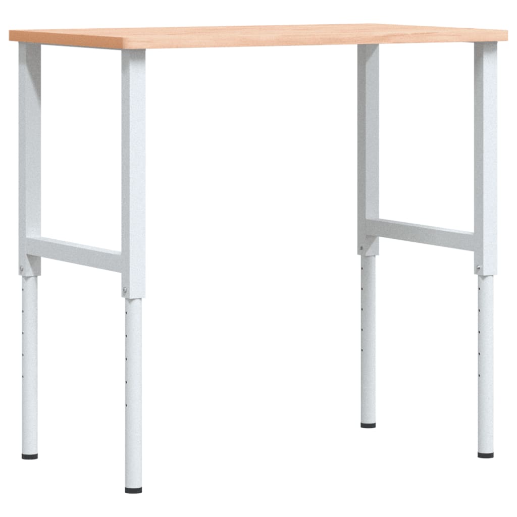 tömör bükkfa négyszög alakú munkapad 100 x 60 x (71,5-98) cm