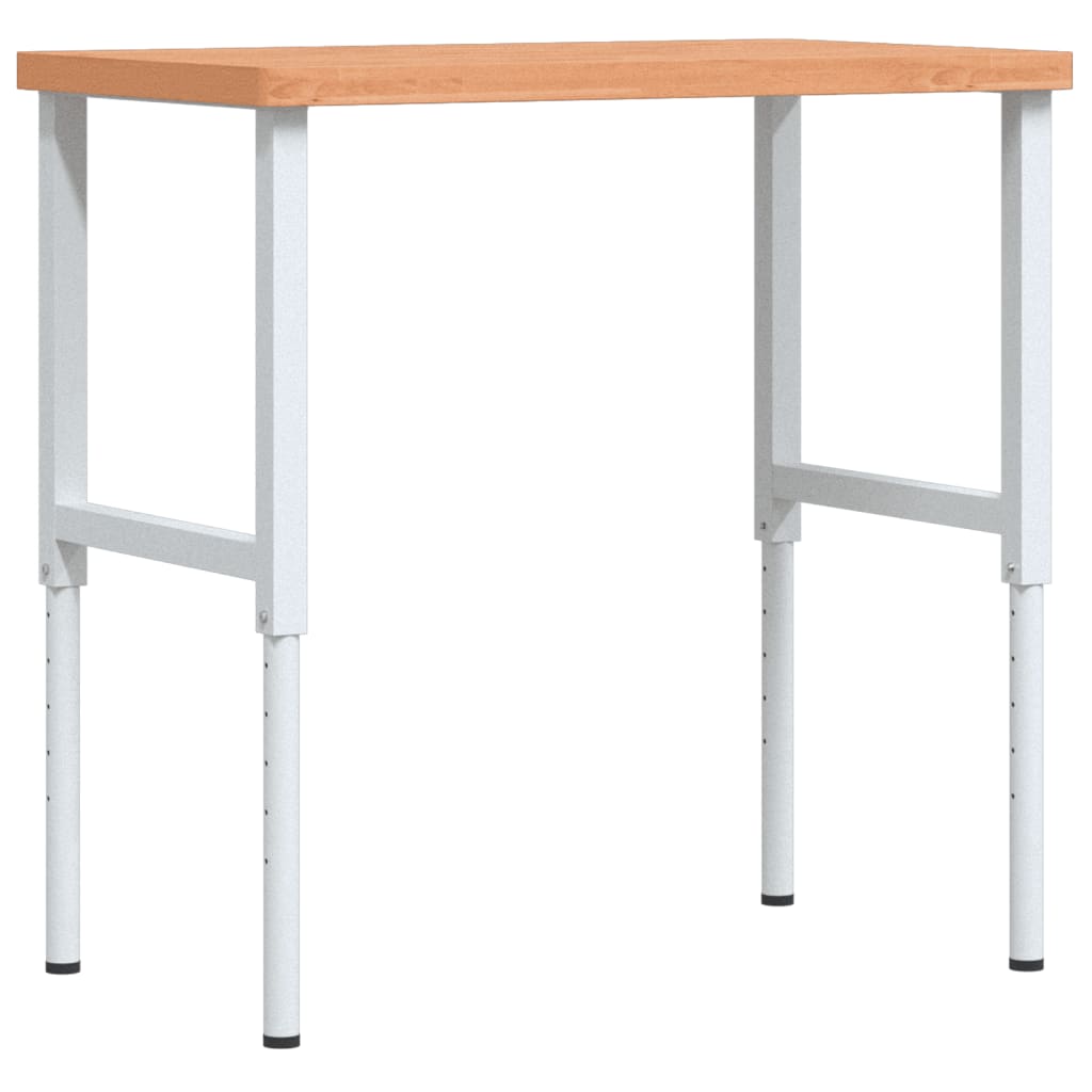 tömör bükkfa négyszög alakú munkapad 100 x 60 x (73-99,5) cm