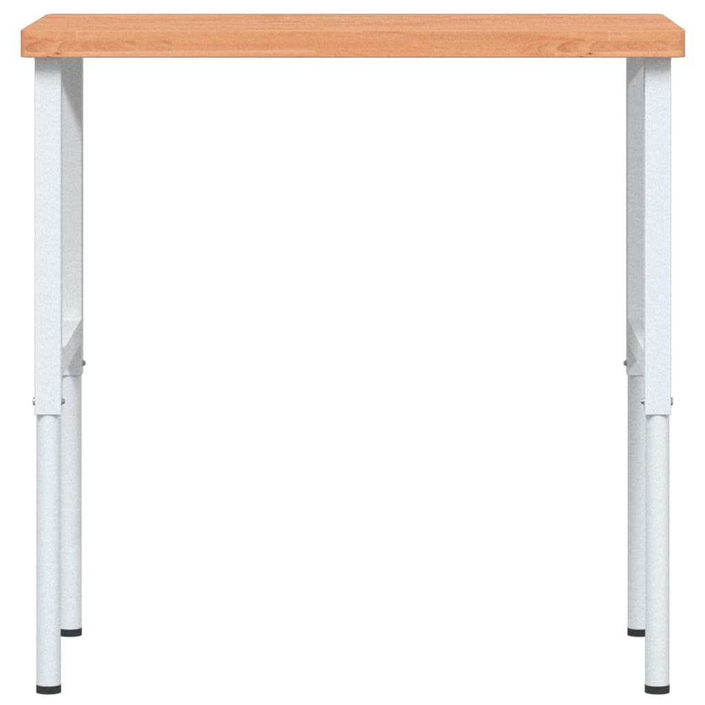 tömör bükkfa négyszög alakú munkapad 100 x 60 x (73-99,5) cm