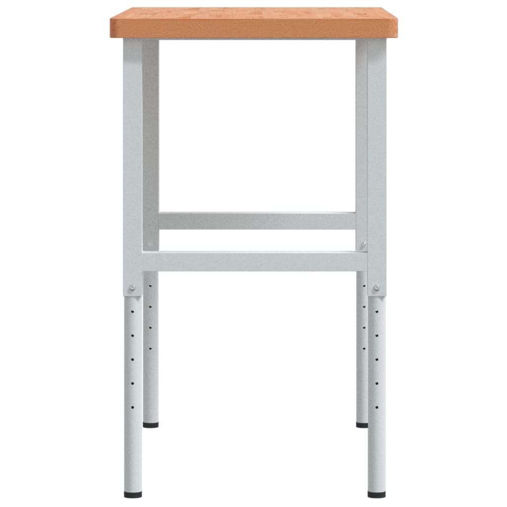 tömör bükkfa négyszög alakú munkapad 100 x 60 x (73-99,5) cm