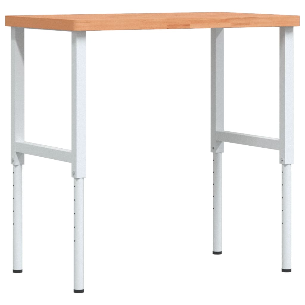 tömör bükkfa négyszög alakú munkapad 100 x 60 x (73-99,5) cm