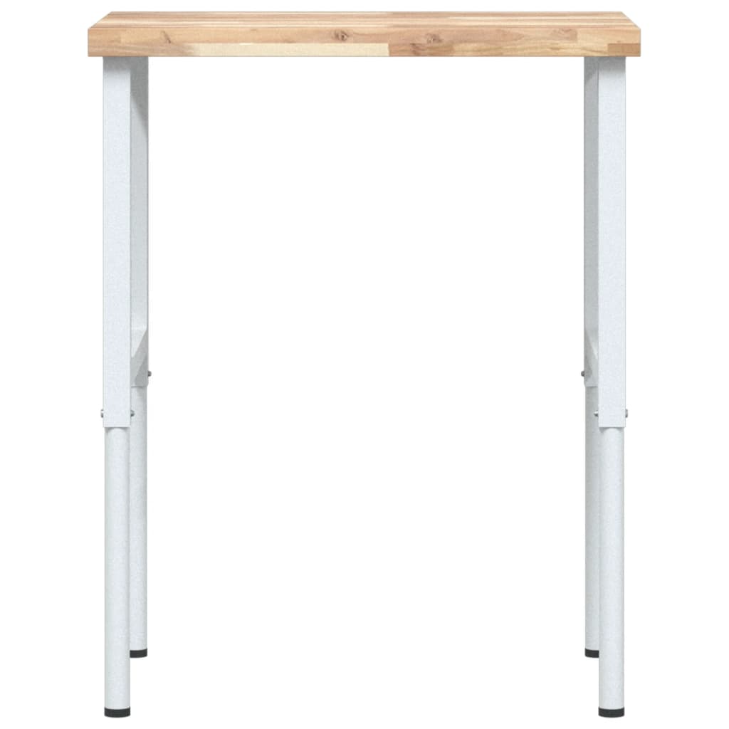 tömör bükkfa négyszög alakú munkapad 80 x 60 x (73-99,5) cm