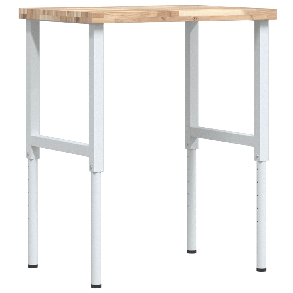 tömör bükkfa négyszög alakú munkapad 80 x 60 x (73-99,5) cm