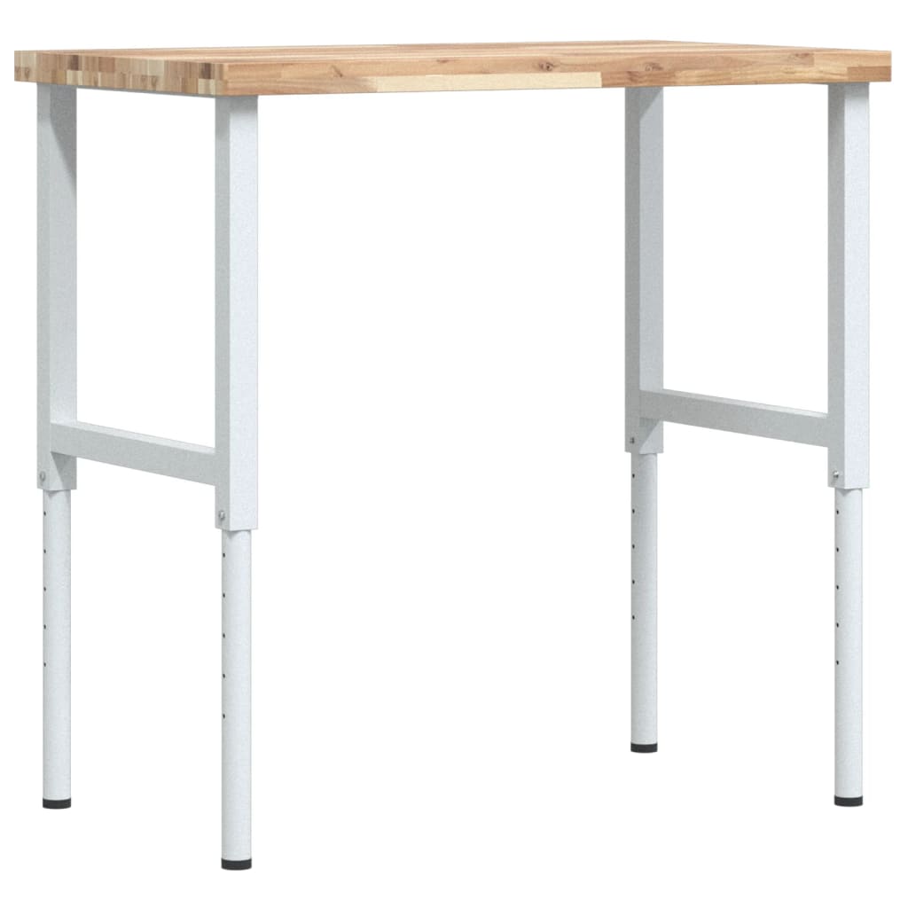 tömör bükkfa négyszög alakú munkapad 100 x 60 x (73-99,5) cm