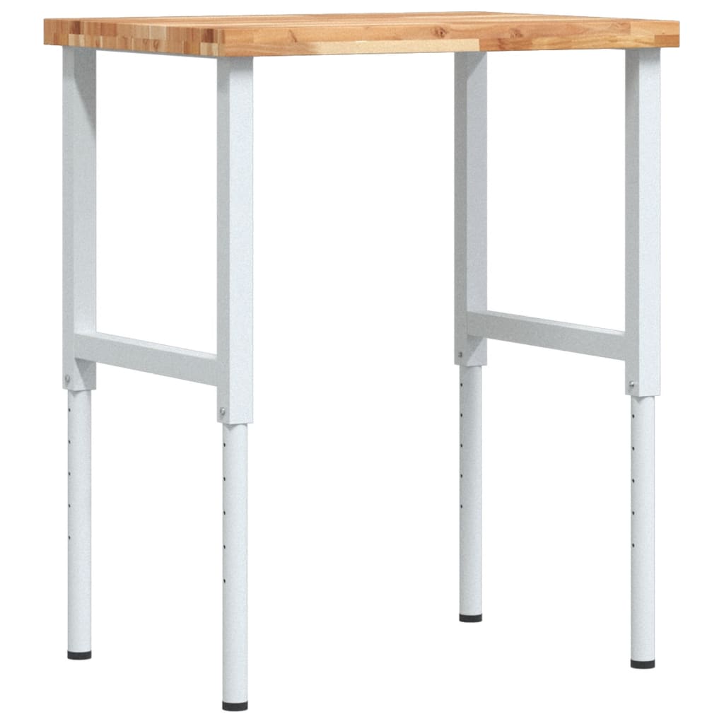 tömör bükkfa négyszög alakú munkapad 80 x 60 x (73-99,5) cm