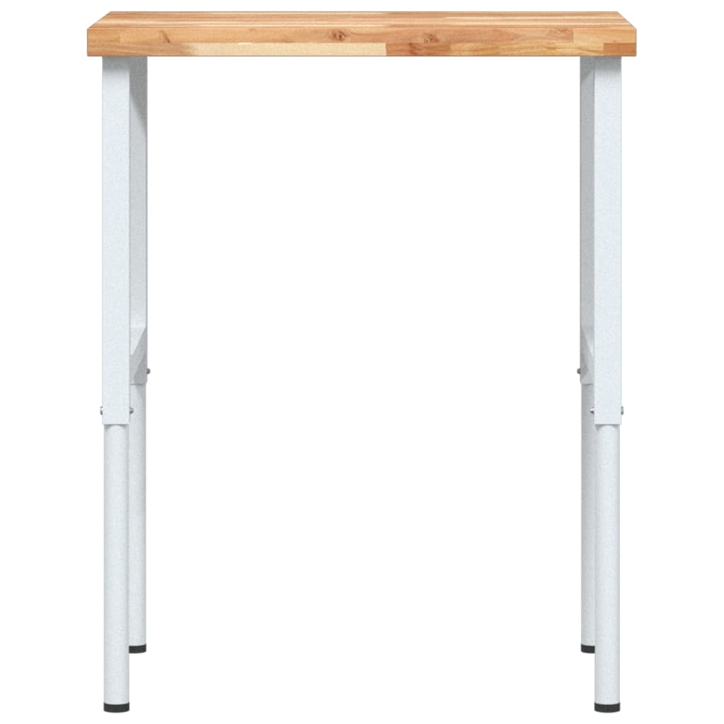 tömör bükkfa négyszög alakú munkapad 80 x 60 x (73-99,5) cm