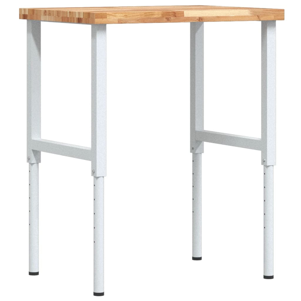 tömör bükkfa négyszög alakú munkapad 80 x 60 x (73-99,5) cm