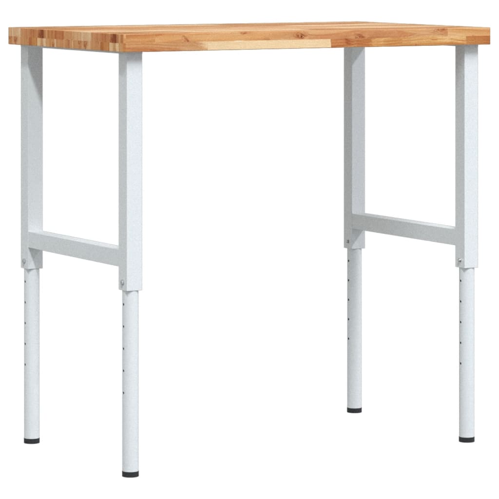tömör bükkfa négyszög alakú munkapad 100 x 60 x (73-99,5) cm