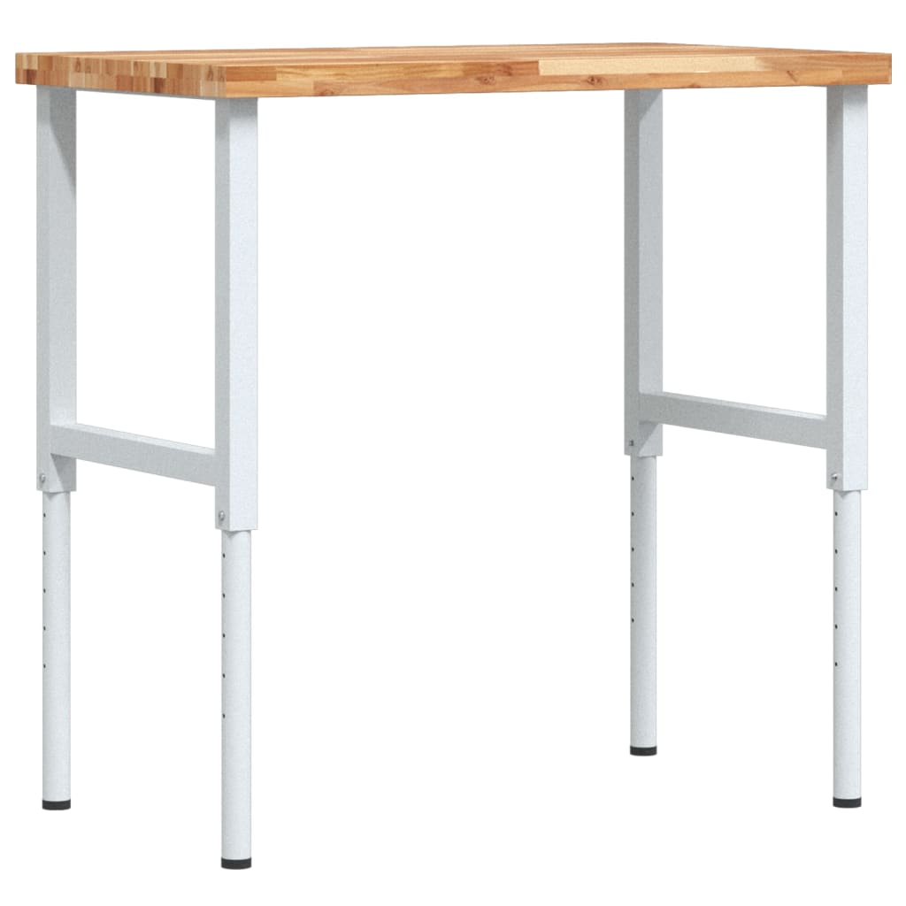 tömör bükkfa négyszög alakú munkapad 100 x 60 x (73-99,5) cm