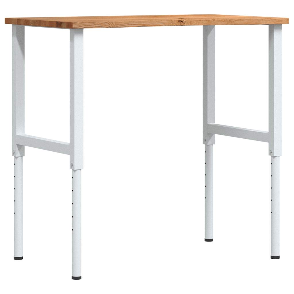 világosbarna tömör tölgyfa munkapad 100 x 60 x (71,5-98) cm
