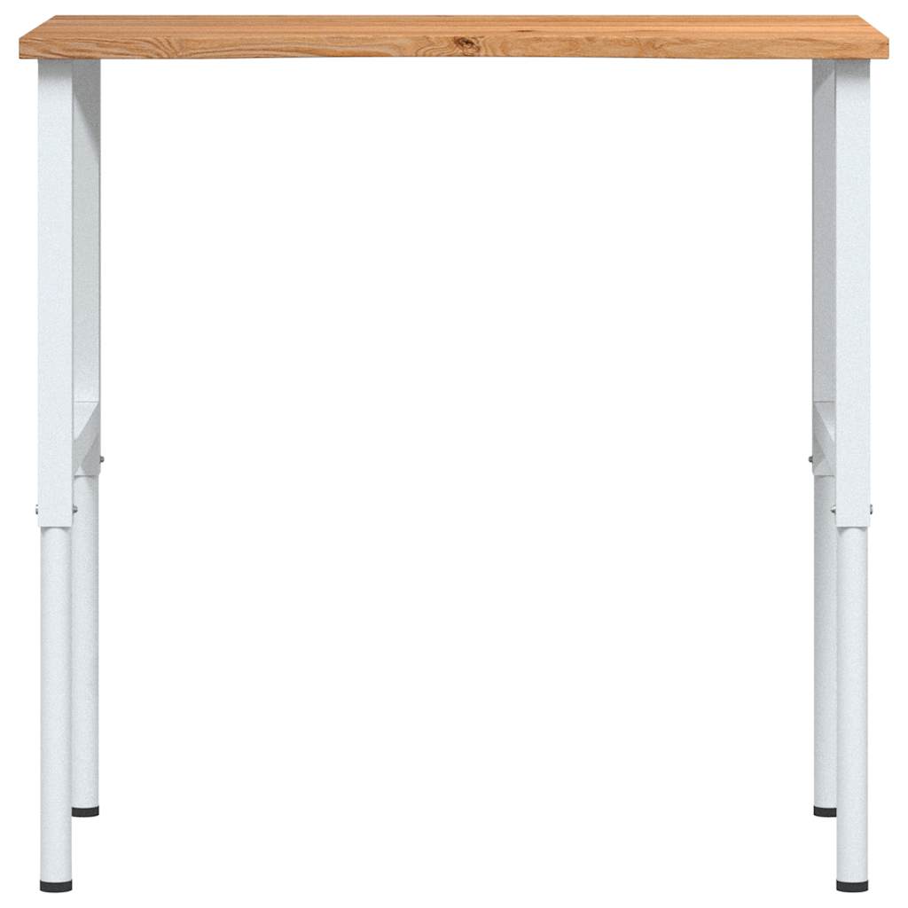 világosbarna tömör tölgyfa munkapad 100 x 60 x (71,5-98) cm