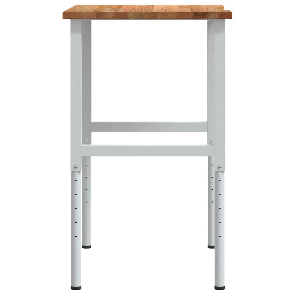 világosbarna tömör tölgyfa munkapad 100 x 60 x (71,5-98) cm